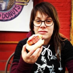 Her face says it all. Wicked dank doughnuts.